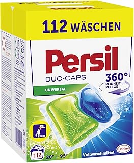 Persil Duo-Caps Universal, Vollwaschmittel, 112 (2 x 56) Waschladungen für Fleckenentfernung, Leuchtkraft und hygienisch reine Wäsche