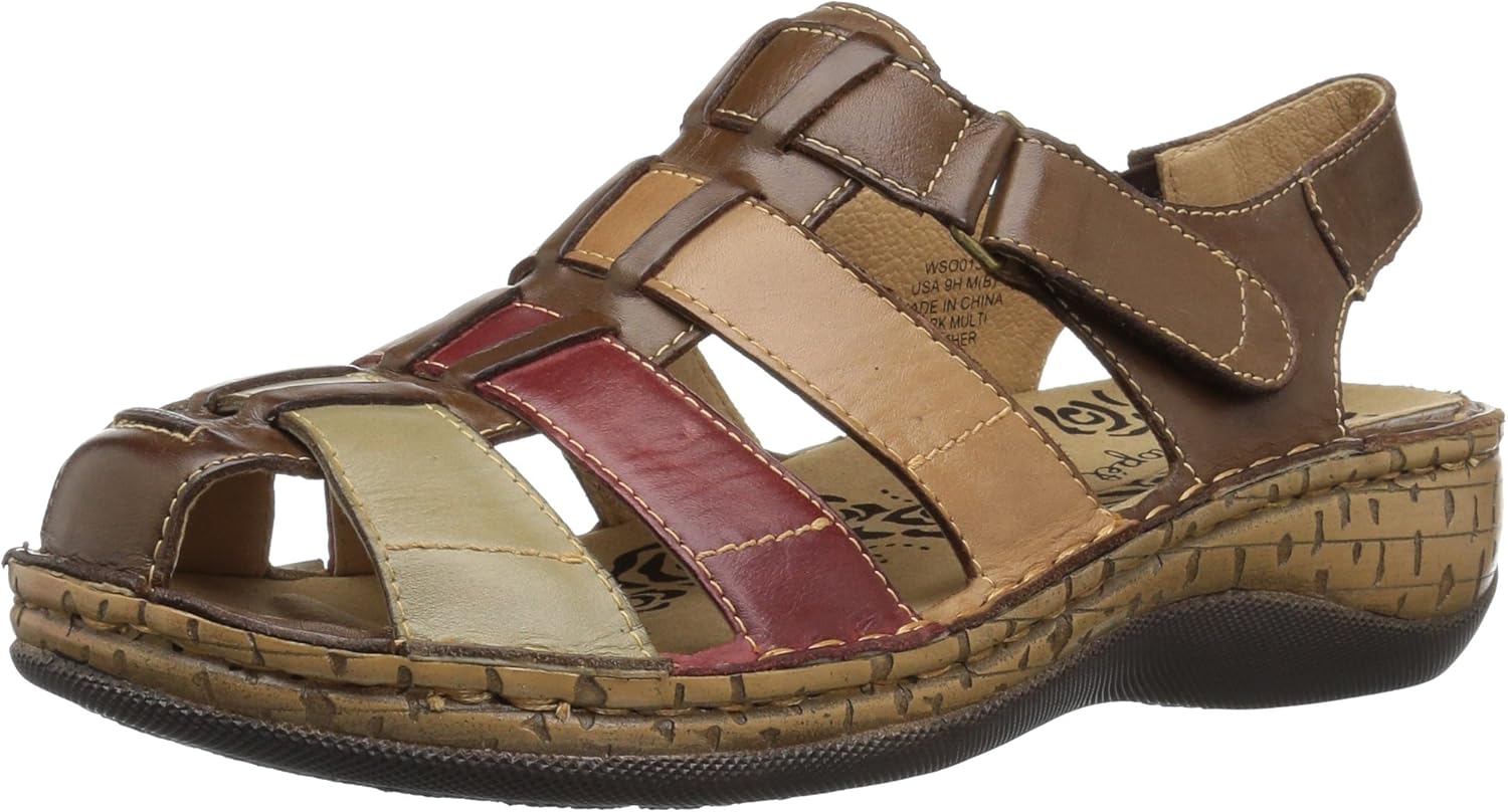 Amazon.com | Propet Women's Jubilee Wedge Sandal, bark Multi, 10 2E US | Platforms & Wedges