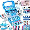 Mozok Kids Makeup Kit for Girl, Washable Makeup Girl Toys with Cosmetic Case, Play Real Princess Make Up Beauty Set Toys for 3 4 5 6 7 8 9 10 11 12 Year Old Girls Toddlers Kids Birthday Gifts(Frozen)