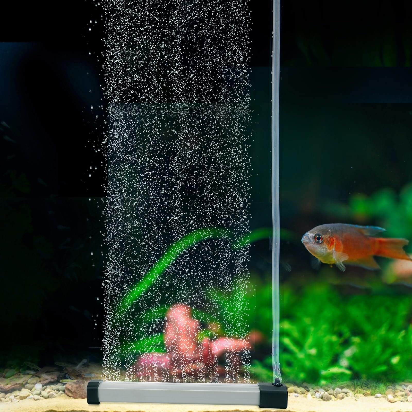 Photo 1 of hygger Aquarium Bubble Strip, Nano Air Bubble Curtain Wall Aquarium Air Stone Kit, Quiet High Dissolved Oxygen Diffuser Fish Tank Bubbler Decorations for Freshwater Saltwater (5.9 Inch)