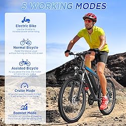 Funhang Electric Bike for Adults, 26'' 1000W Peak