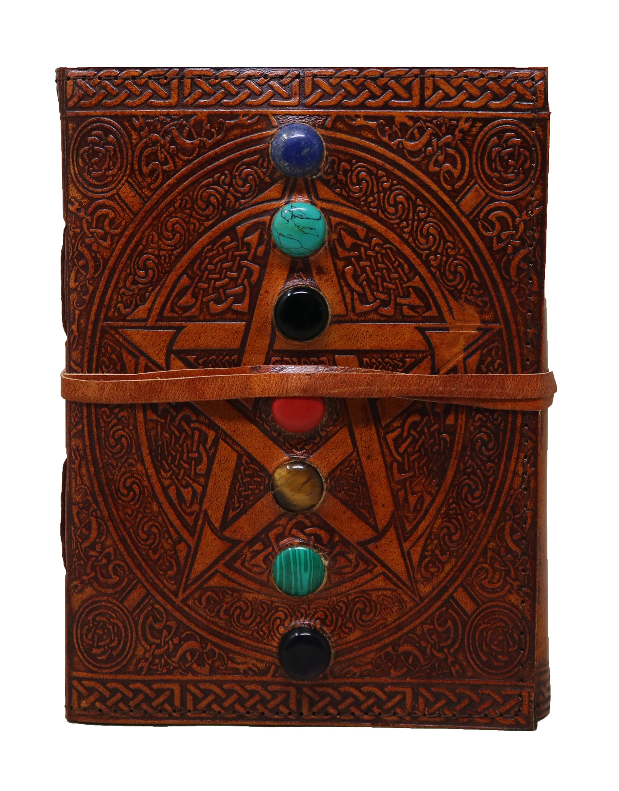 HG-LTHR 18 cm Star Stone 3D Emboss Leather Blank Book grimoire leather journal book of shadows spell book leather diary journal notebook sketchbook gift for artists