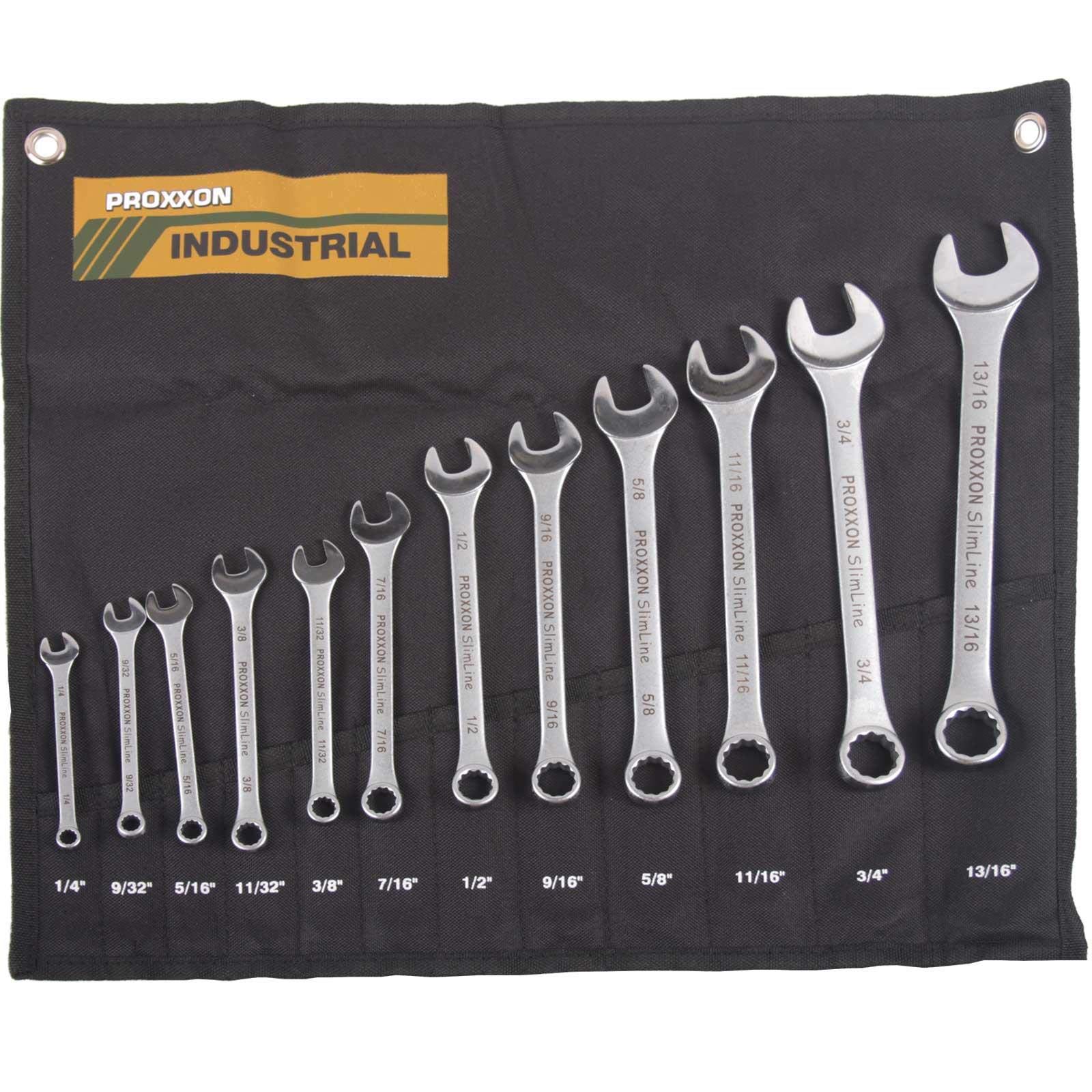 Proxxon SlimLine 23816 Combination Imperial Spanner set 12 pieces 1/4 " – 13/16 12