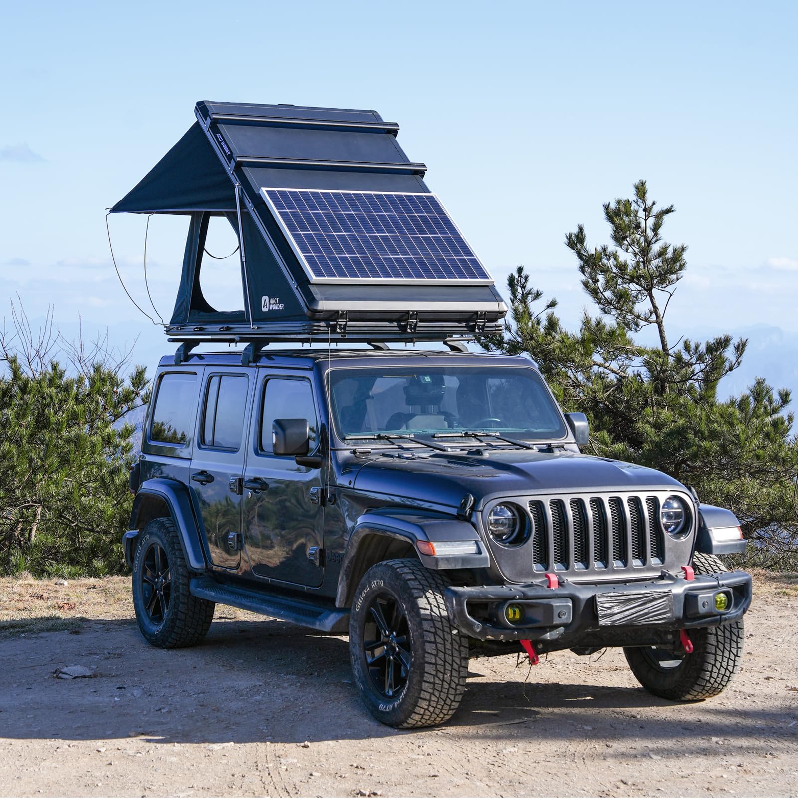 Photo 1 of (FACTORY SEALED)Arctwonder Rooftop Tent Hard Shell with Winter Thermal Layer,Solar Panel Roof top Tent Hardshell Suitable for Jeep SUV Truck Van,Camping Car 2 Person