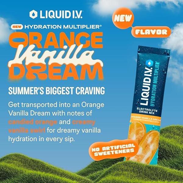 LIQUID I.V.® HYDRATION MULTIPLIER – ORANGE VANILLA DREAM | ELECTROLYTE POWDER DRINK MIX | 1 PACK (16 SERVINGS)