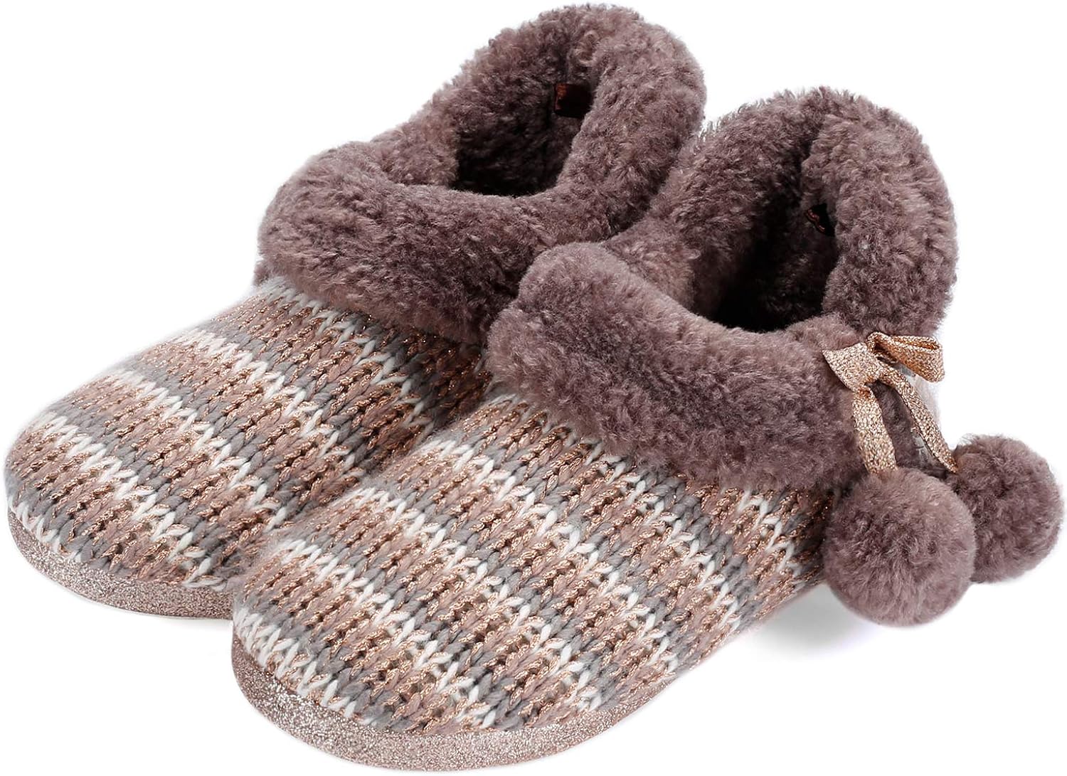 PENNYSUE Slippers Womens Indoor House Boots Knitted Upper