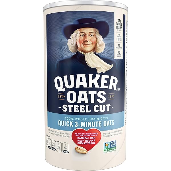 QUAKER STEEL CUT OATMEAL, QUICK 3 MINUTES TO PREPARE, BREAKFAST CEREAL, 25 OZ