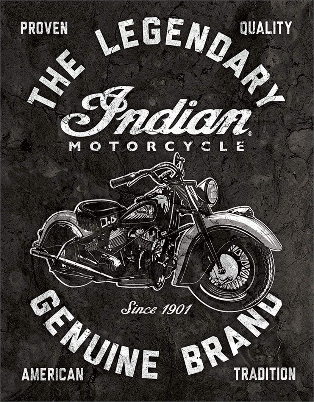 Desperate Enterprises Indian Motorcycles - Legendary Tin Sign, 12.5" W x 16" H