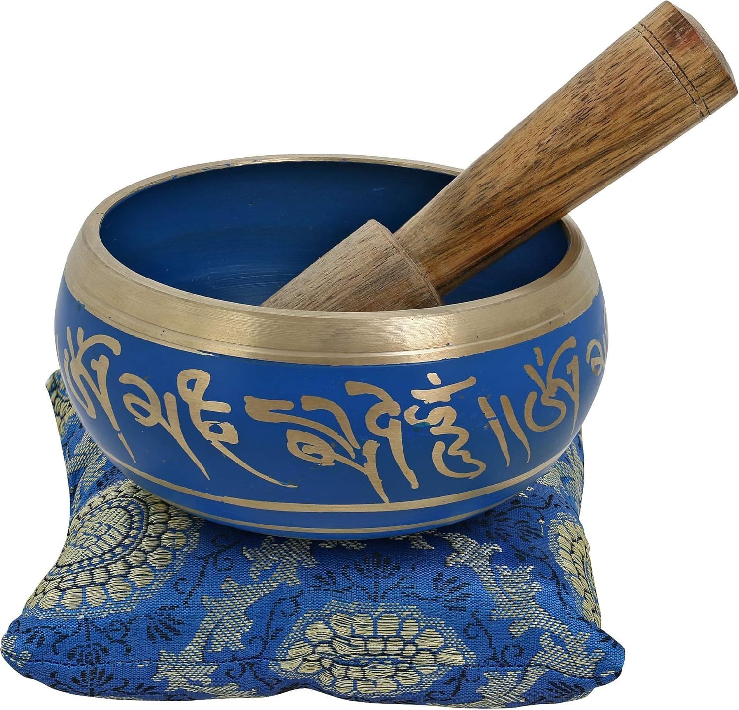 Buddhist Singing Bowl Meditation Tibetan Blue Art Décor 4 Inch