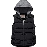 Pursky Girl's and Boy's Warm Puffer Vest Coat Water Resistant Sleeveless Jacket With Detachable Hood for 6-14Y