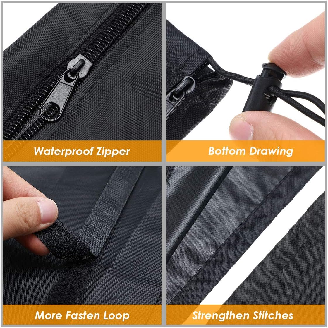 king do way Patio Umbrella Cover 600D Offset Umbrella Parasol Cover with Zipper 2M Push Rod for 9-11ft Umbrellas Durable Waterproof Anti-UV Windproof Outdoor Cover (600D): Kitchen & Dining