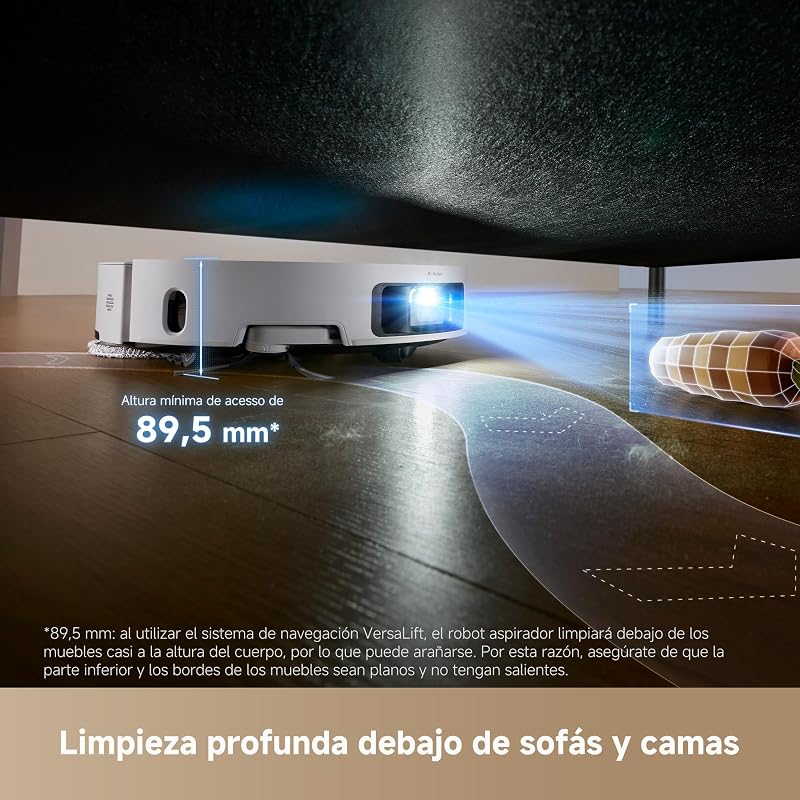 L50 Pro Ultra Robot Aspirador y Fregasuelos, 19500 Pa, Autolimpieza de la Mopa, Detección de Obstáculos Inteligente, Limpieza con Agua Caliente a 75°, Robot Aspitador con Cámara para Mascotas