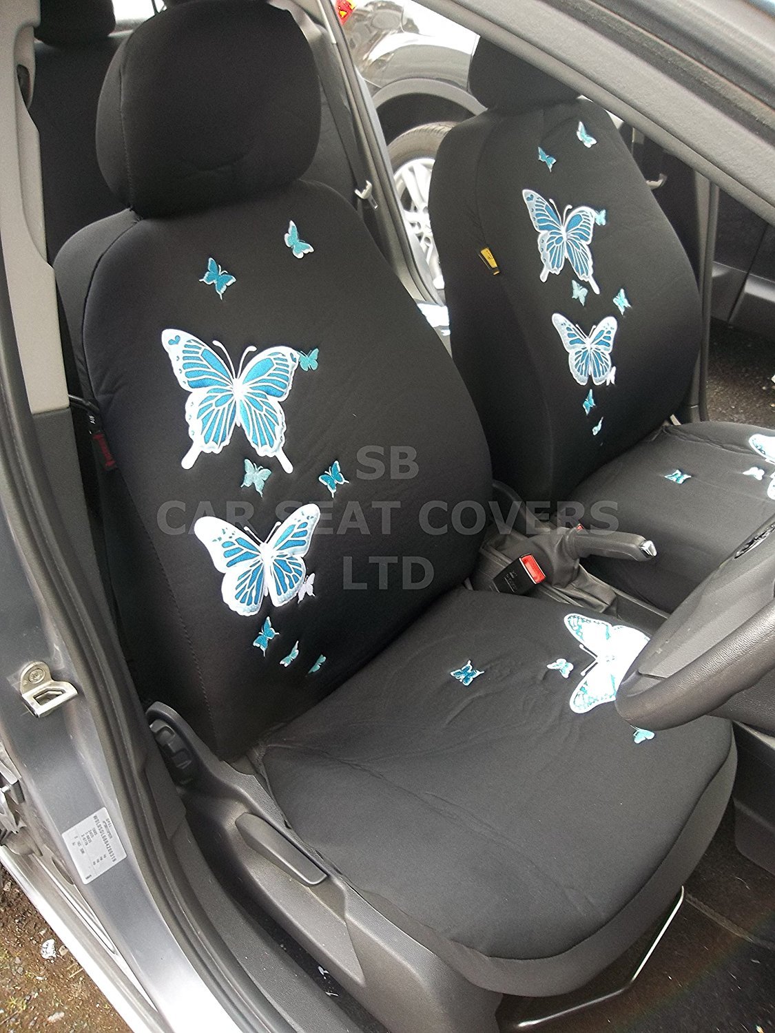 To Fit A Ford Fiesta ST, Car Seat Covers, Rossini Blue Butterfly Set