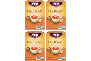 Yogi Tea Chai Rooibos Tea - 16 Tea Bags per Pack (4 Packs) - Spiced Organic Rooibos Tea - Provides Antioxidants - Caffeine-Free - Includes Cardamom, Cinnamon, Ginger & Clove