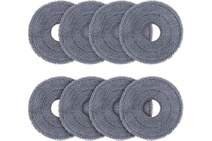 VIEWALL 8 Pack Microfiber Mop Pads for Roborock Saros 10R/Qrevo CurvX/S5V/QV 35A/35S/QX Revo/Qrevo S/Plus/Pro/Master/Slim/Qrevo Curv/Edge Vacuum Cleaner, Washable Mop Cloth Replacement Accessories