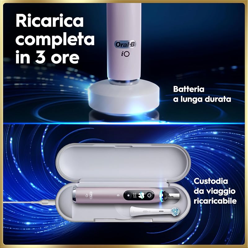 iO 9 Spazzolino Elettrico Ricaricabile, 1 Testine di Ricambio, Rosa