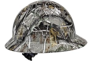 TOKISHI Full Brim Hard Hat - OSHA Safety Helmet Durable Lightweight Carbon Fiber Hard Hat, 6-Point Ratchet Suspension Protective Gear for Men and Women