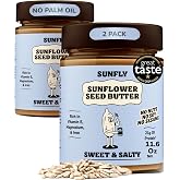 SUNFLY Sunflower Seed Butter, Sweet & Salty, Nut-Free - 2x11.06 oz | 7g Plant-Based Protein, Sweet & Salty Flavor, Smooth Tex
