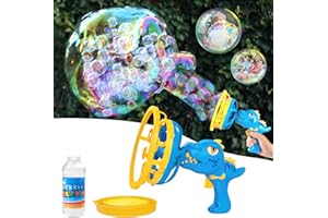 IFLOVE Bubble Gun Bubble Machine Dinosaur Bubble Blower Toy for Kids and Toddlers Bubble in Bubble Gun Party Favors Birthday Christmas Easter Gift for 3 4 5 6 7 8 9 Years Old Boys and Girls (Blue)