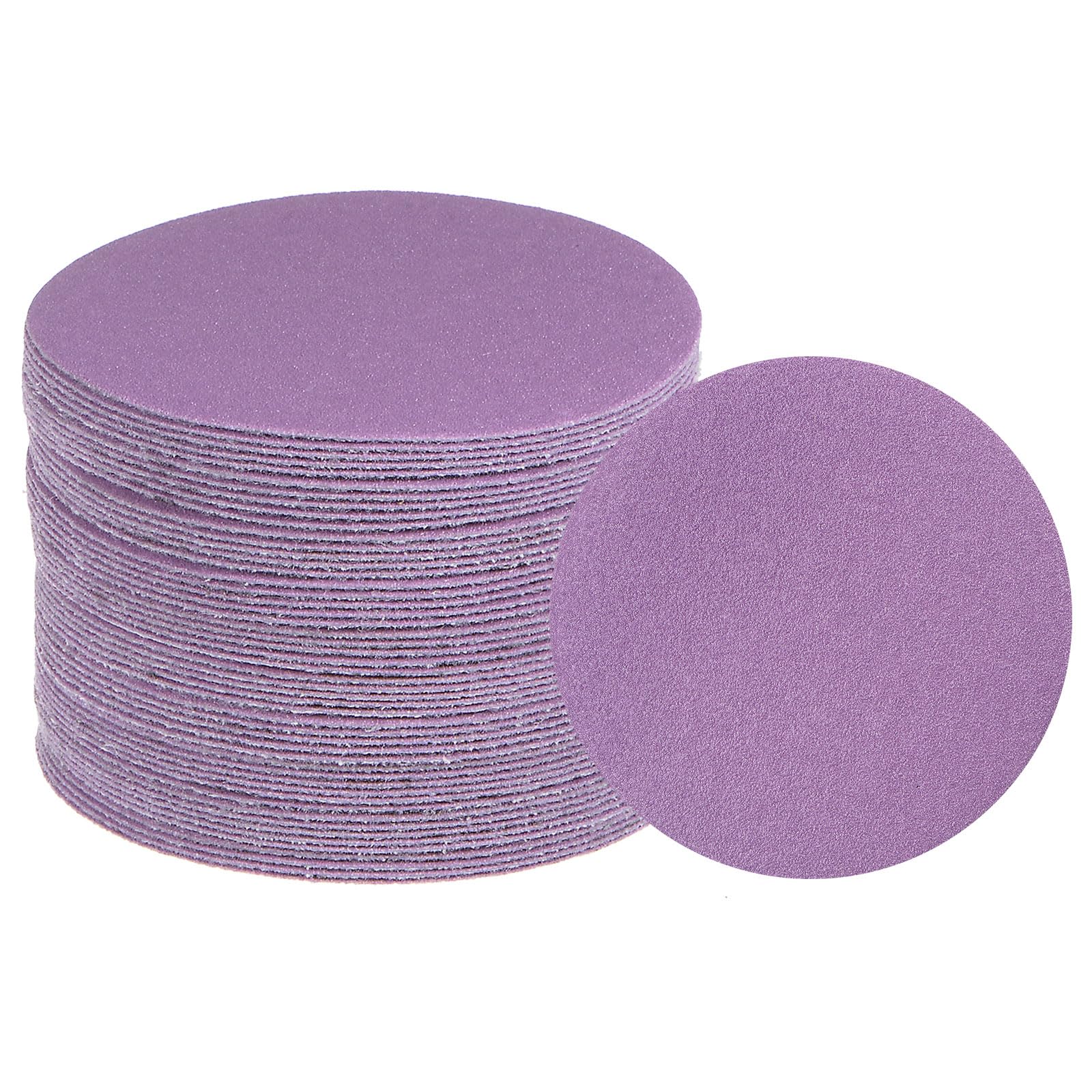uxcell 50pcs 180 Grit Purple Sanding Discs 3 Inch Hook and Loop Aluminum Oxide Orbital Sanding Pads Paper Wet Dry Polish for Metal Woodworking Drywall