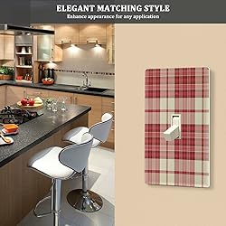 Rustic Accent Red Beige Plaid Pattern Duplex