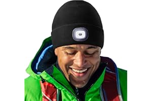HEAD LIGHTZ® Rechargeable LED Beanie Hat – Hands-Free Lighted Cap for Running, Walking & Camping – As Seen on Oprah’s Favorite Things – Machine Washable, Unisex
