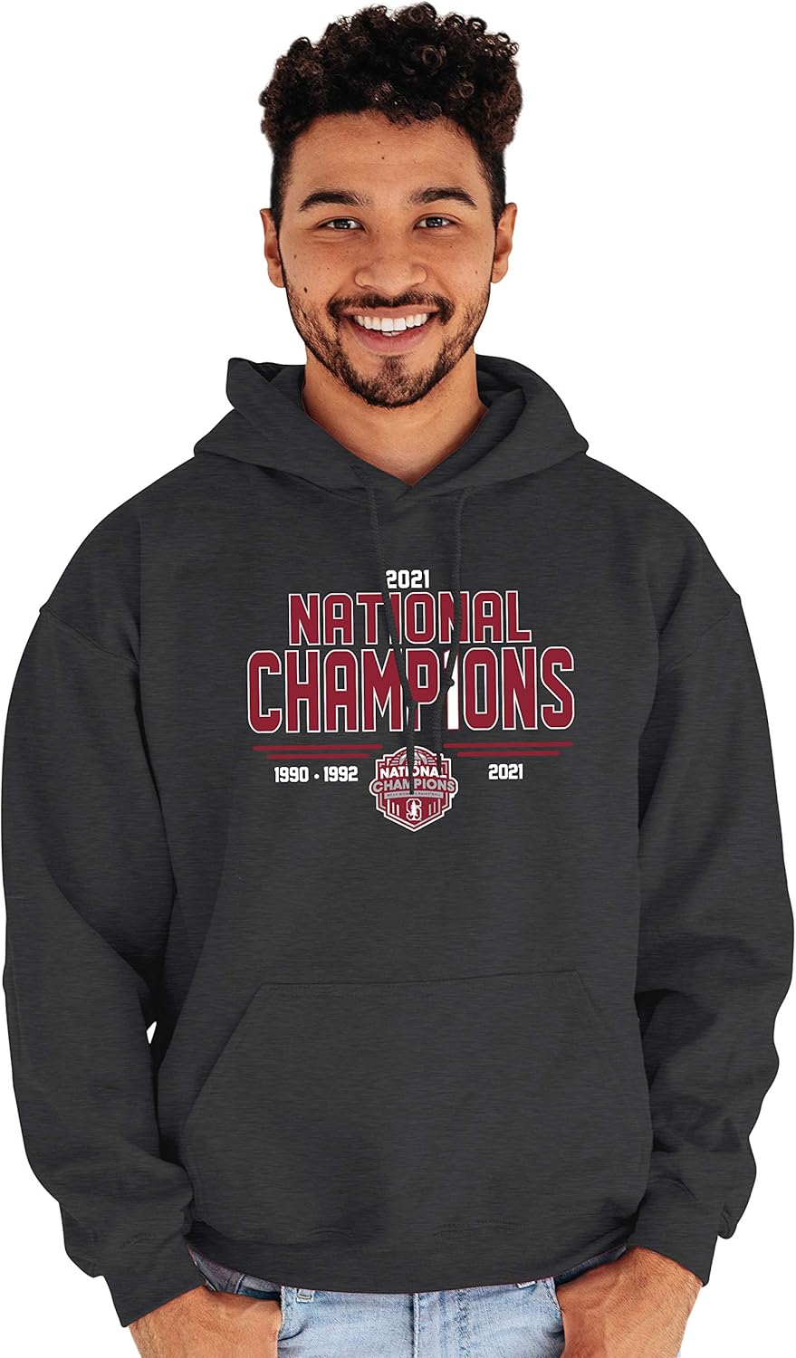 Blue 84 unisex-adult Stanford Cardinal Womens National Basketball Championship Hoodie 2021 Number 1 : Clothing