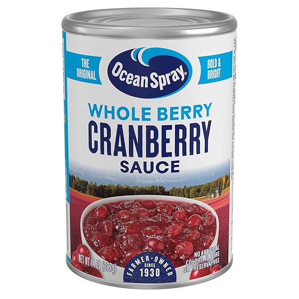 OCEAN SPRAY WHOLE CRANBERRY SAUCE, CANNED SIDE DISH,...