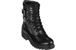 Calden Men's Invisible Height Increasing Elevator Shoes - Black Leather Lace-up High-top Military Boots - 3.1 Inches Taller - K512666 - Size 7.5 D(M) US