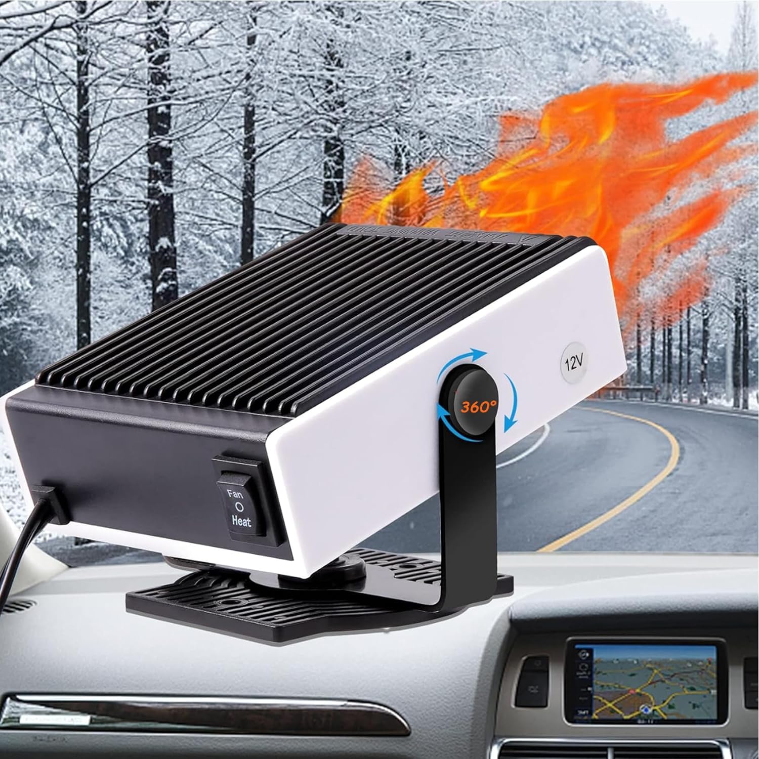 Photo 1 of ?New 2025?Portable Car Heater Fast Demisting Defroster, 12V 150W Automobile Heater Can Heat Rapidly in 60 Seconds with Heating & Cooling & Air Purify, Car Fan Windshield Defroster(Black) (LT-701)