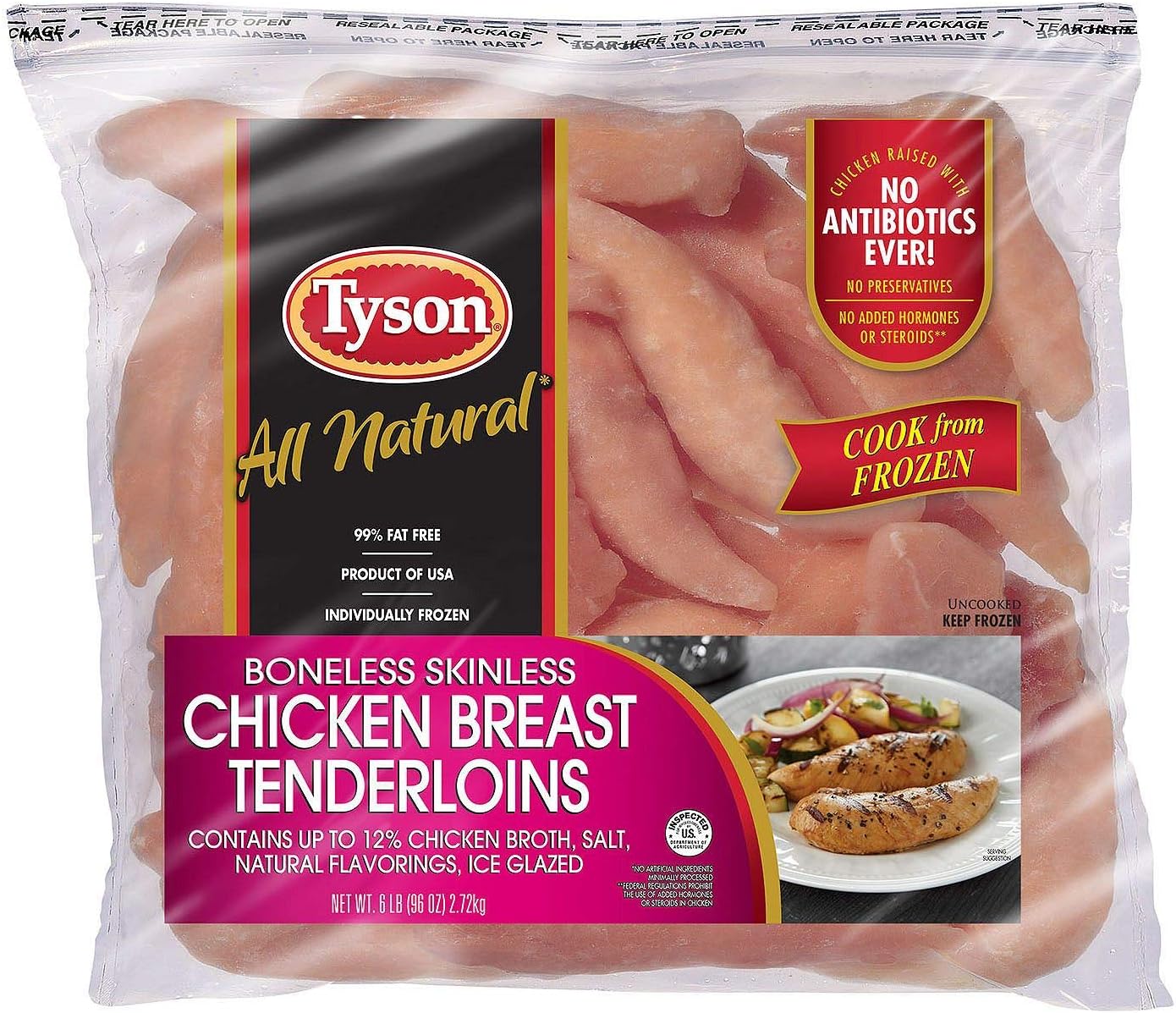 Tyson Boneless Skinless Chicken Breast Tenderloins (6 lbs.) Pricepulse
