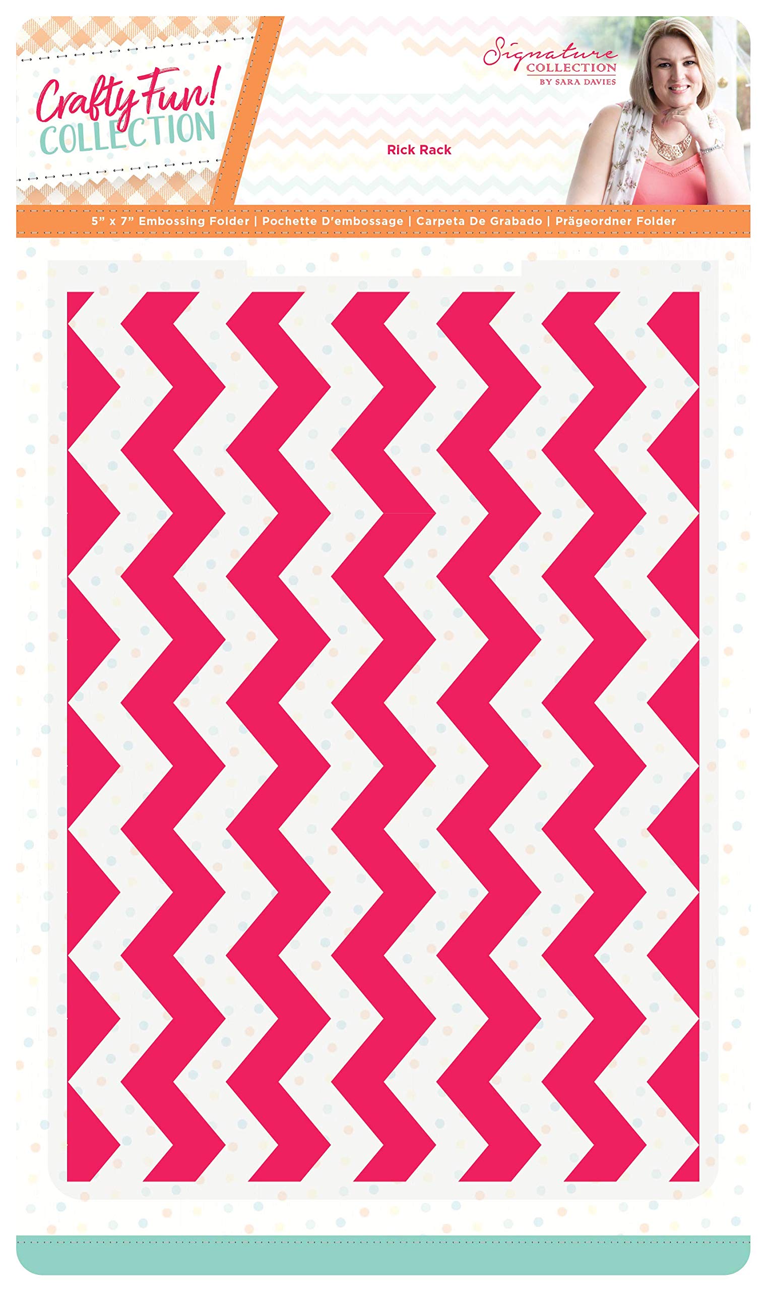 Sara Signature Crafty Fun-5" x 7" Embossing Folder-Rick Rack