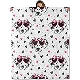 Cute Dalmatian Dog Blanket 50X60 in, Flannel Throw Blankets for Travel Camping Sofa Living Room Decor, Lightweight Cozy Soft Fuzzy Gifts for Women Adults Kids