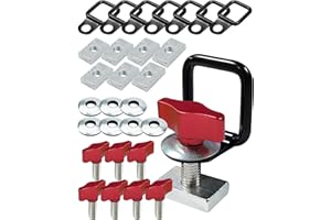 BOQNZN Aluminum Hardtop Quick Removal Fastener Thumb Screws Nuts Kit Fits for Jeep Wrangler YJ TJ JK 1995-2018, Universal Hard Top Bolts with Nuts Washer Tie-Down D-Rings Pack 8 Pack (Red)