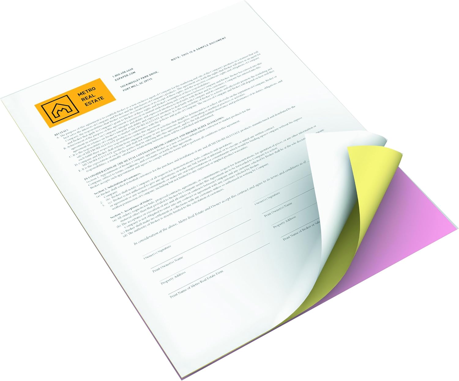 Xerox 3R12425 Revolution Digital Carbonless Paper, 8 1/2 x 11, White/Canary/Pink (Case of 5000 Sheets) : Carbonless Copy Paper : Office Products