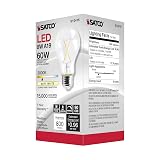 Satco S12415, 8 Watt, A19, Clear, Medium Base, 3000K, 90 CRI, 120 Volt LED Bulb