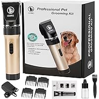 Ceenwes Pet Clippers Low Noise Professional Dog Clippers Rechargeable Cordless Pet Clipper Trimmers Pet Hair Grooming Kit for