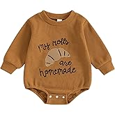 Honganda Baby Boy Girl Thanksgiving Outfit My Rolls are Handmade Turkey Romper Sweatshirt Onesie Fall One Piece Clothes