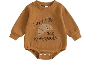 BemeyourBBs Newborn Baby Boy Girl Fall Winter Clothes Long Sleeve Bubble Sweatshirt Romper Cute Infant One Piece Outfit