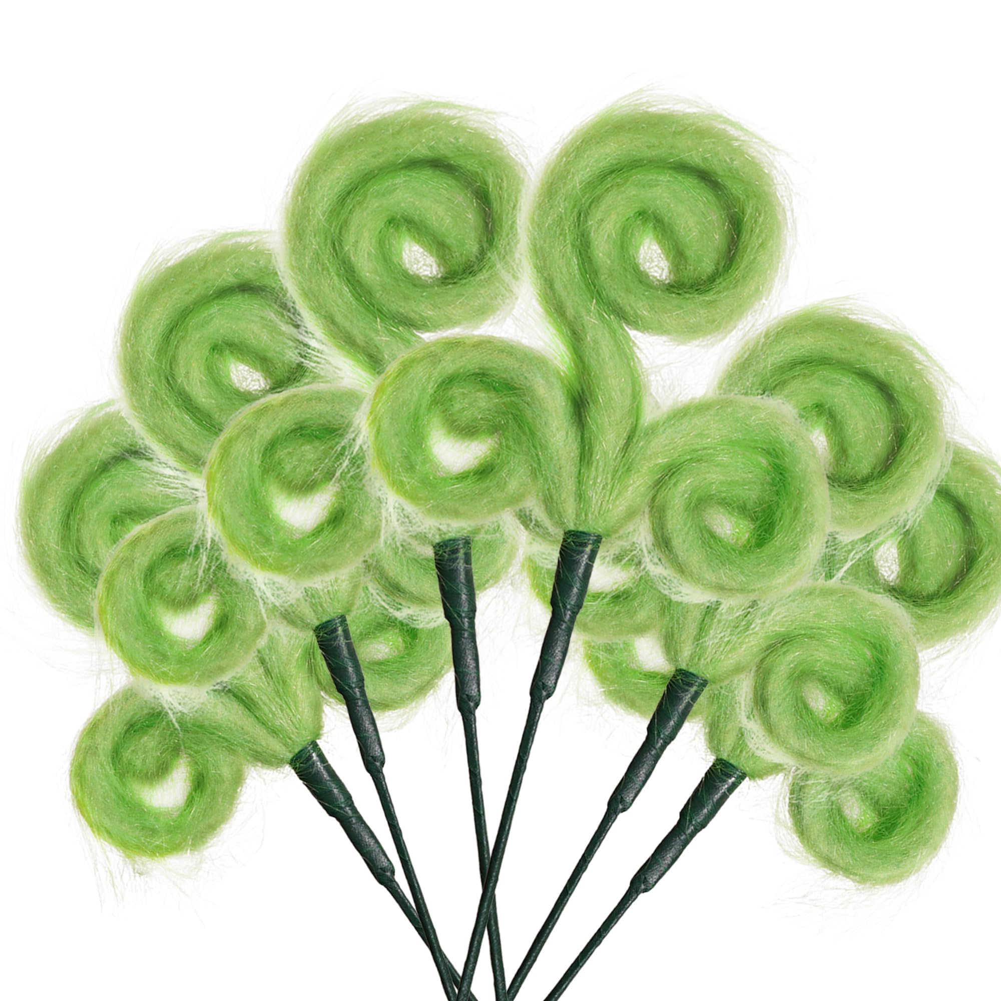 Photo 1 of *** GRINCH DECORATION BUNDLE 2PK TREE TOPPER 6x 24 CT ORNAMENTS *** WangLaap 6 Pcs Green Christmas Tree Toppers 17inch Green Furry Stems, Furry Christmas Picks for Xmas Tree Decoration, AND