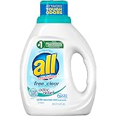 All Liquid Laundry Detergent, Free Clear with Odor Relief, 20 Loads, 36 fl oz