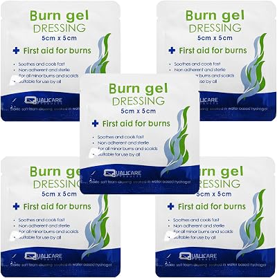 Qualicare 5cm x 5cm Small Burns Dressings 5 Pack Non Adherent Hydrogel