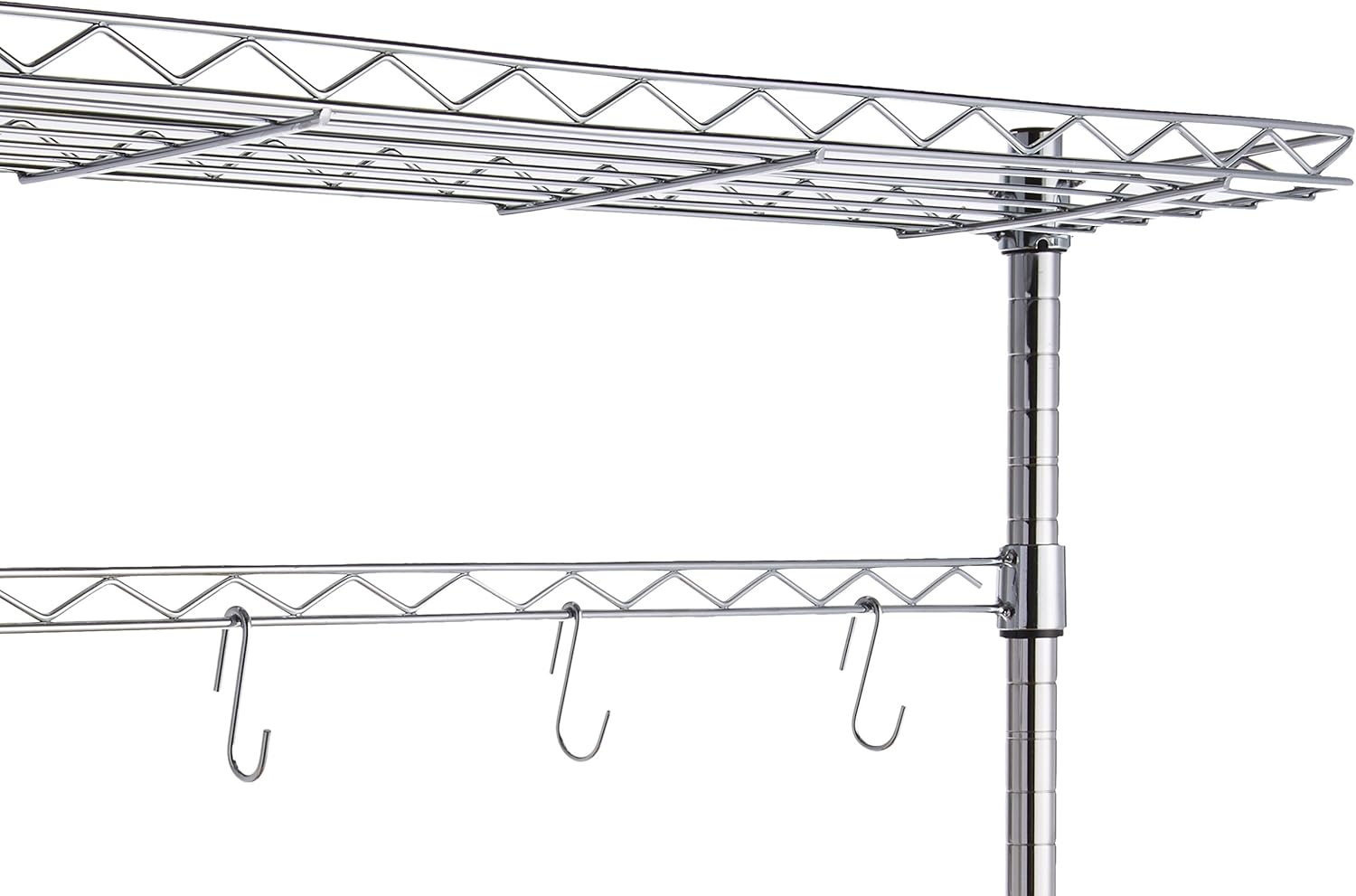 Basics Kitchen Storage Baker's Rack with Table, Wood/Chrome - 63.4" Height: Home & Kitchen