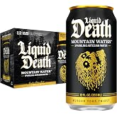 Liquid Death Sparkling Mountain Water, Real Mountain Source, Ice-Cold Cans, Infinitely Recyclable, 12 Fl Oz (Pack of 12)