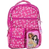 AI ACCESSORY INNOVATIONS Barbie Backpack for Girls, Multi Pocket Bookbag with Adjustable Shoulder Straps & Padded Back, Pink