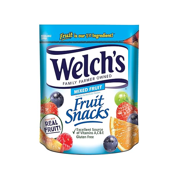 WELCH’S FRUIT SNACKS, MIXED FRUIT RESEALABLE SNACK PACK,...