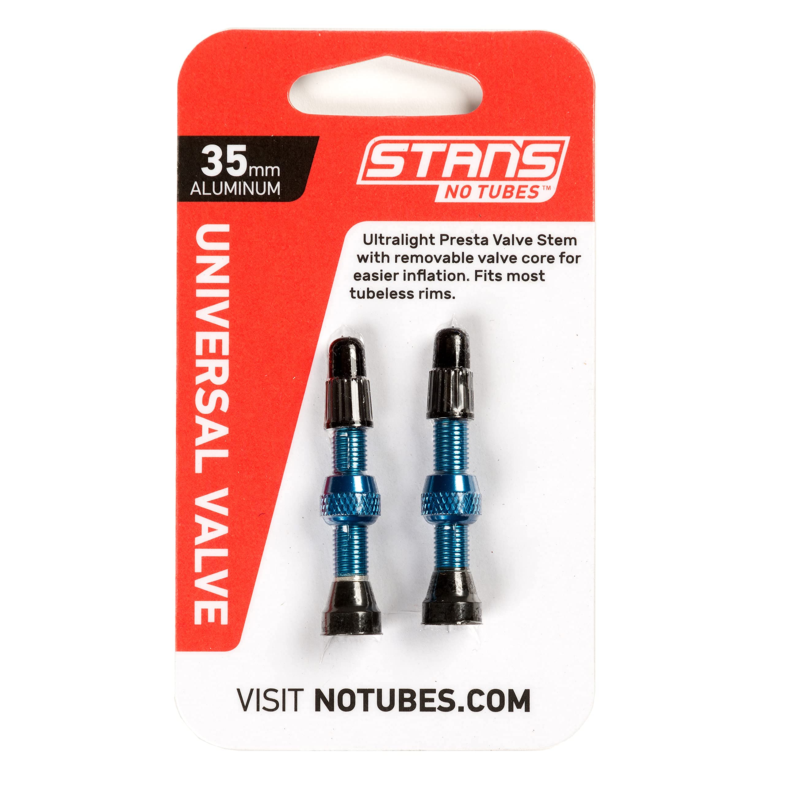 Stan's NoTubes Universal Presta Valve Stems - Aluminium - Blue - 35mm - Pair