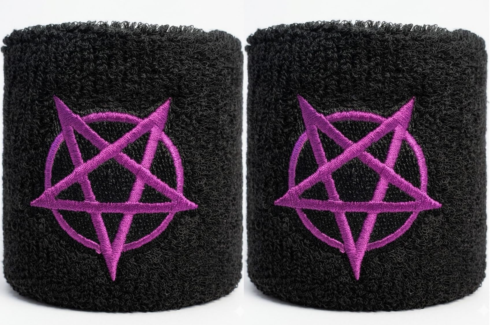 Vonchic Sport Sweatband Wrist Band, Logo Sports Wristbands Sweatbands for Men & Women, Athletic Exercise Basketball Wrist Sweatband (Pentagram)