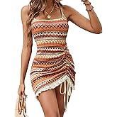 TheyLook Bodycon Sundress for Women 2026 Casual Summer Beach Boho Backless Dress with Drawstring