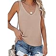 YEXIPO Womens Summer Sleeveless V Neck Sweater Vest Fall Loose Casual Knit Tank Tops